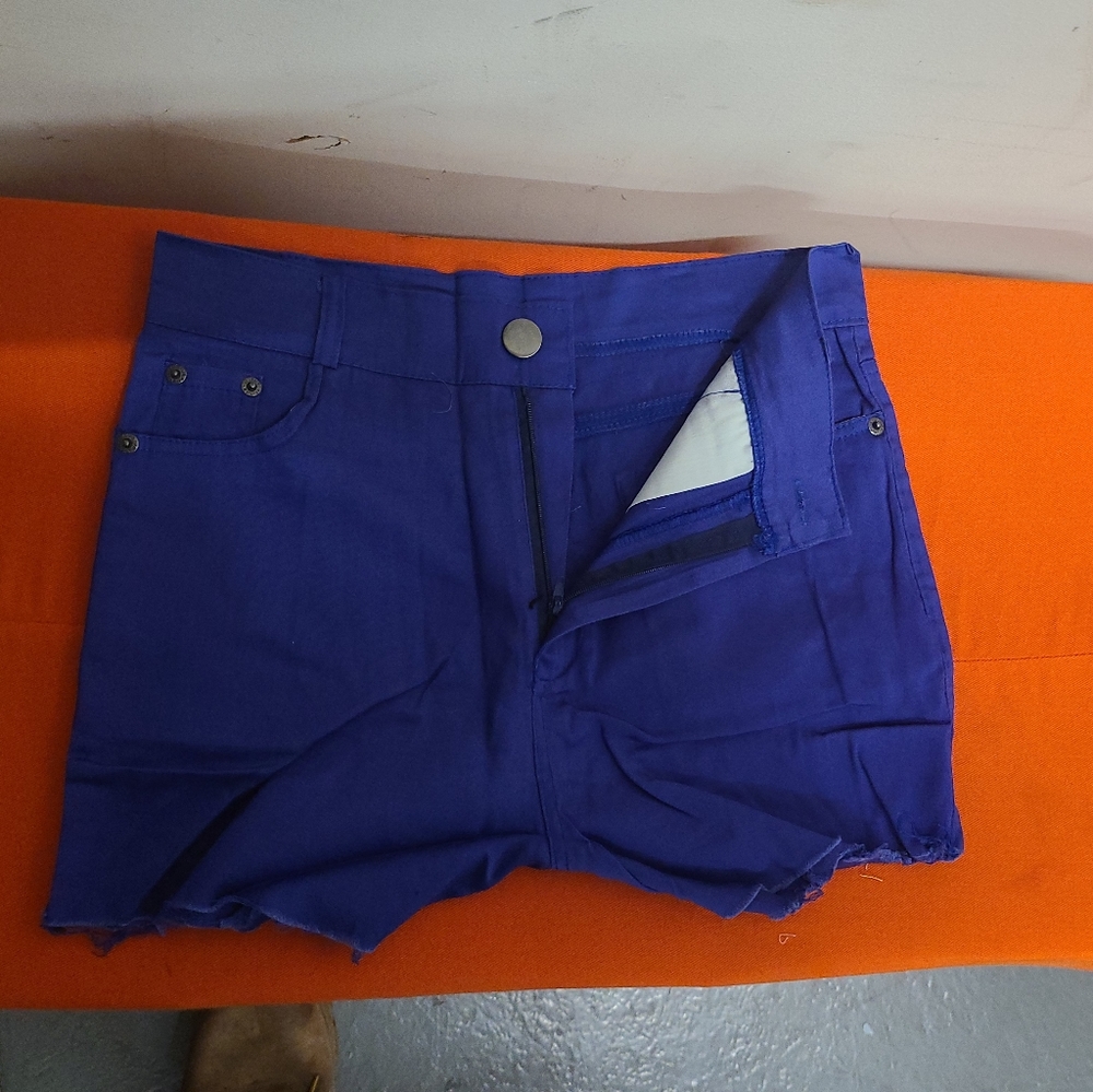 Women blue summer shorts